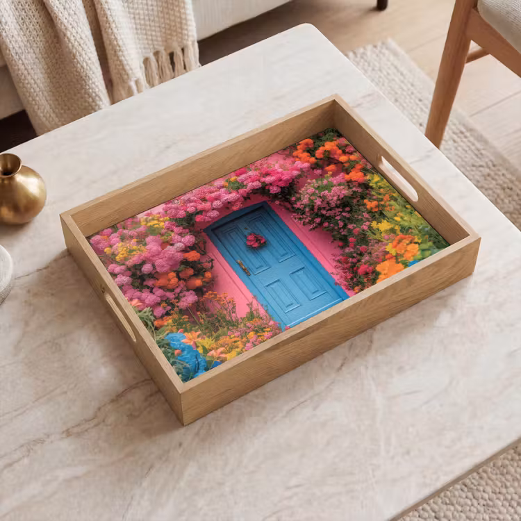 Plateau - Fleurs - Porte - Rose — 2