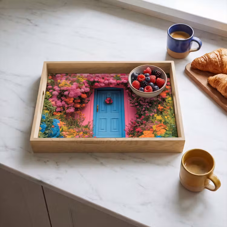 Plateau - Fleurs - Porte - Rose — 3