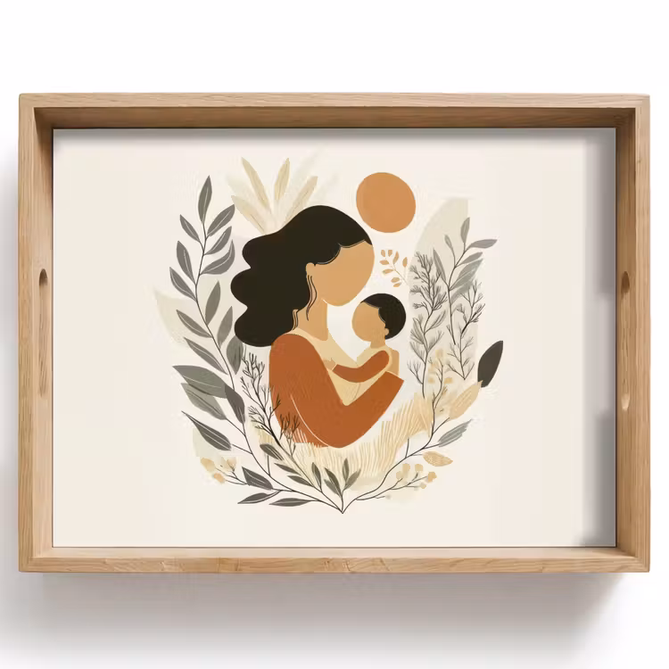 Plateau - Illustration - Mère - Enfant - Amour — 1