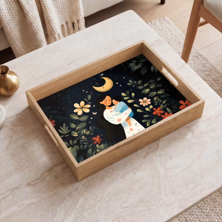 Plateau - Mère - Enfant - Coloré - Fleurs — 2