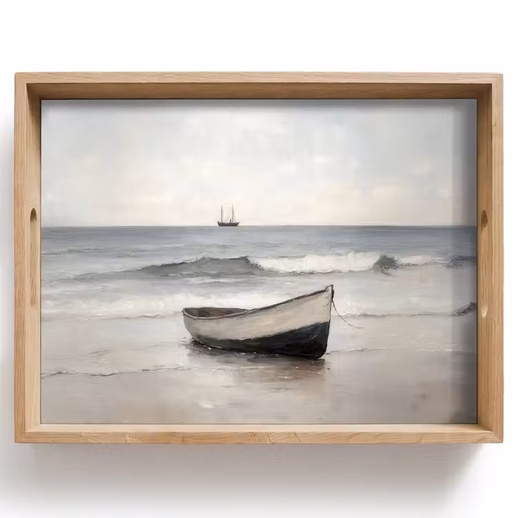 Plateau - Bateau à rames - Mer - Horizon — 1