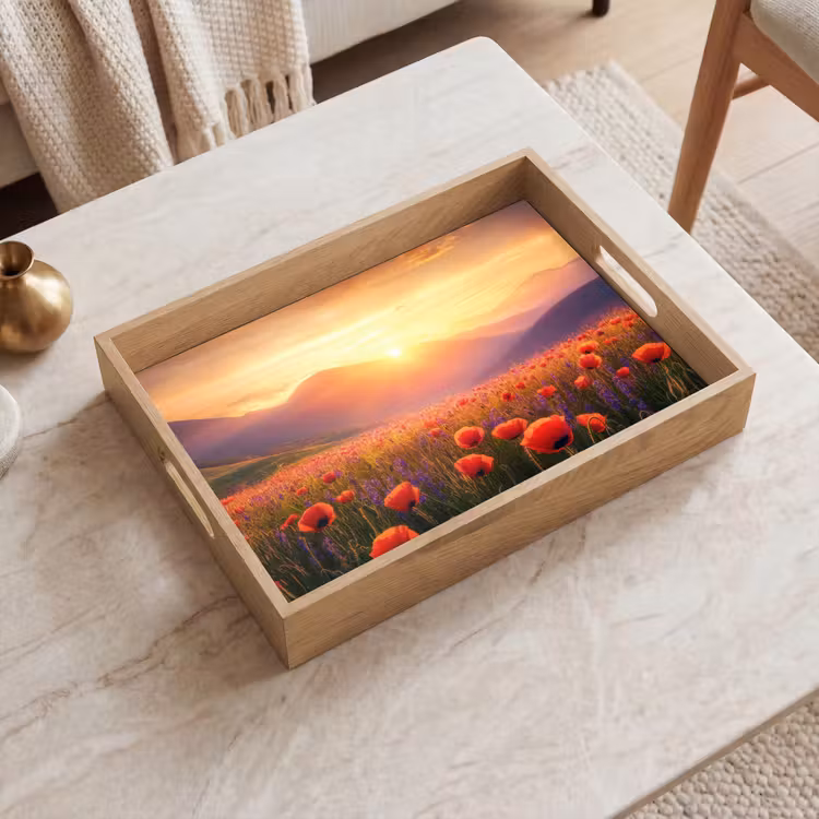 Plateau - Paysage - Coucher de soleil - Champ de fleurs — 2
