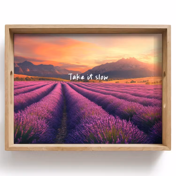 Plateau - Champ de lavande - Citation - Coucher de soleil — 1