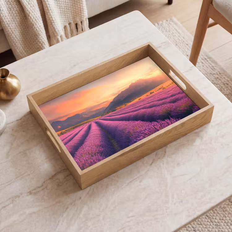 Plateau - Champ de lavande - Coucher de soleil - Violet — 2
