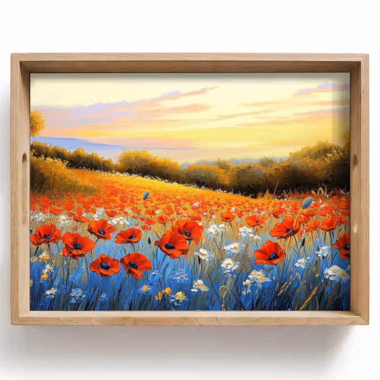 Plateau - Coquelicot - Champ de fleurs - Coloré — 1