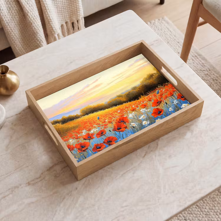Plateau - Coquelicot - Champ de fleurs - Coloré — 2