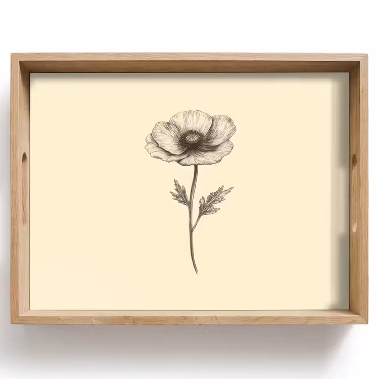 Plateau - Coquelicot - Illustration - Noir — 1