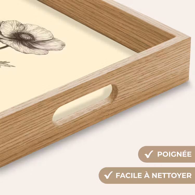 Plateau - Coquelicot - Illustration - Noir — 8