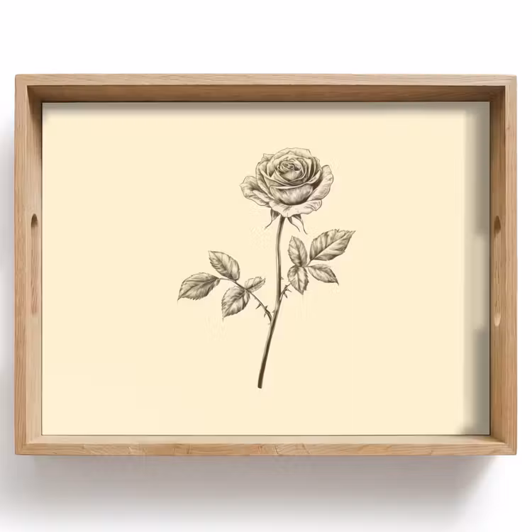 Plateau - Illustration - Noir - Rose — 1