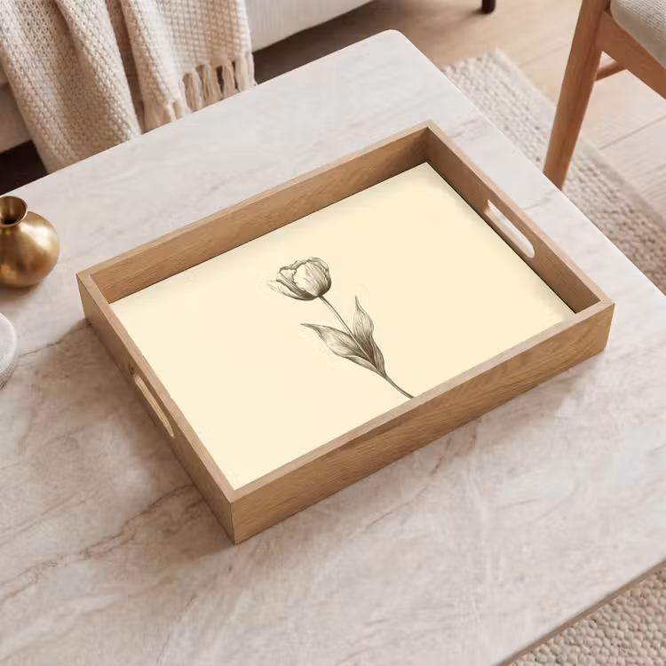 Plateau - Illustration - Tulipe - Noir — 2