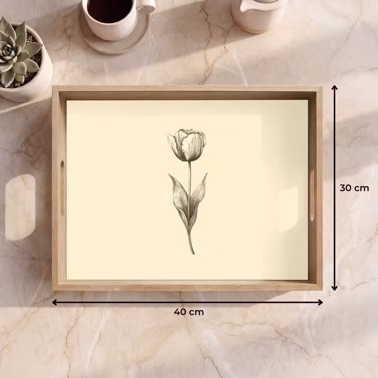 Plateau - Illustration - Tulipe - Noir — 7