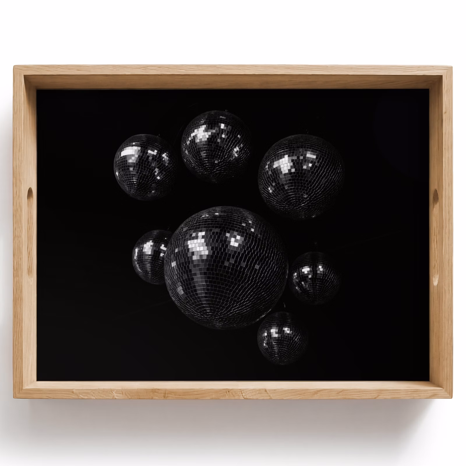 Plateau - Boules de discothèque - Minimaliste - Noir — 1