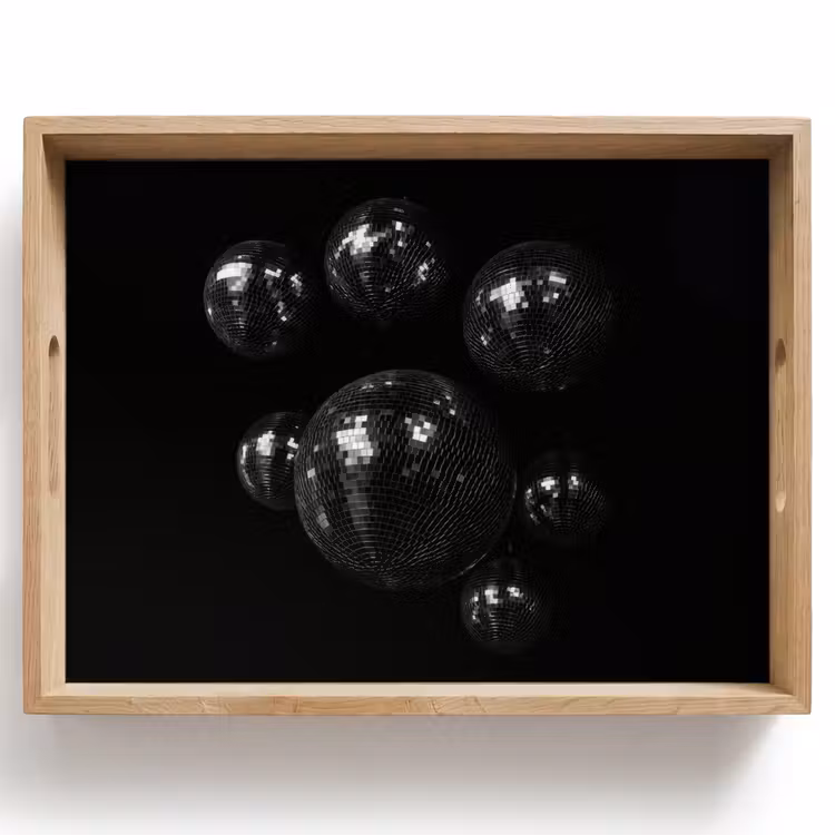 Plateau - Boules de discothèque - Minimaliste - Noir — 1