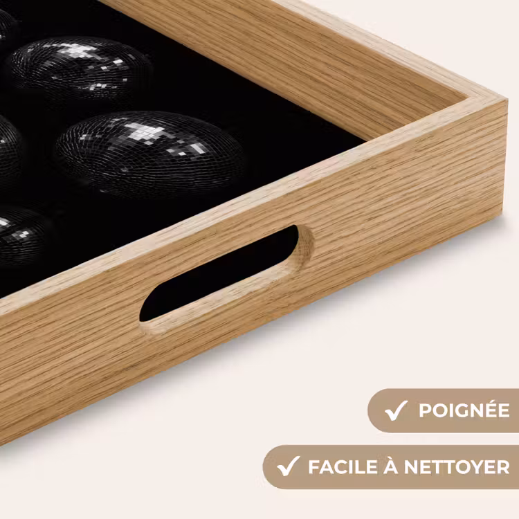 Plateau - Boules de discothèque - Minimaliste - Noir — 8