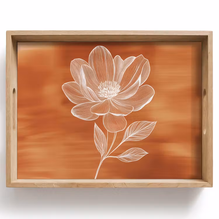 Plateau - Fleur - Minimaliste - Blanc — 1