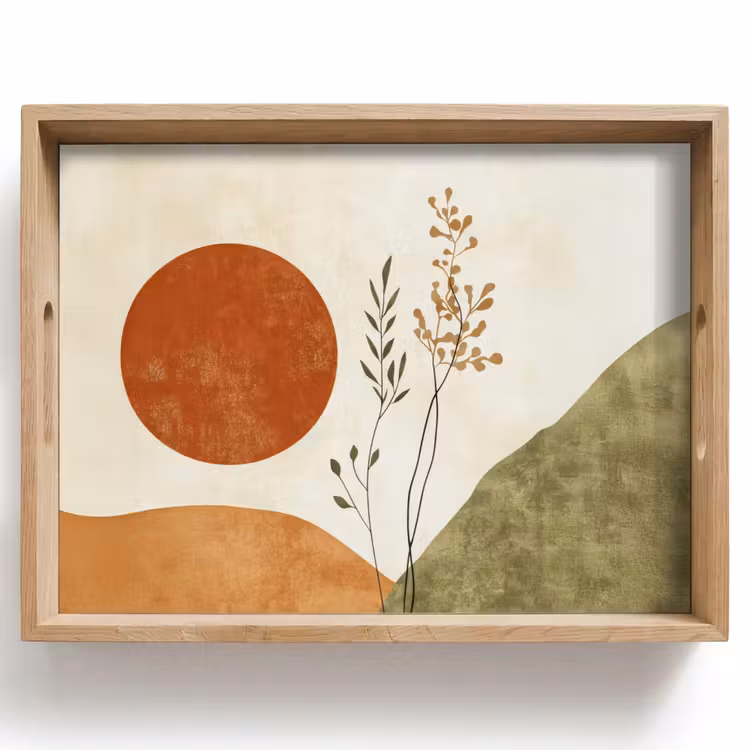Plateau - Soleil - Abstrait - Branches - Orange — 1