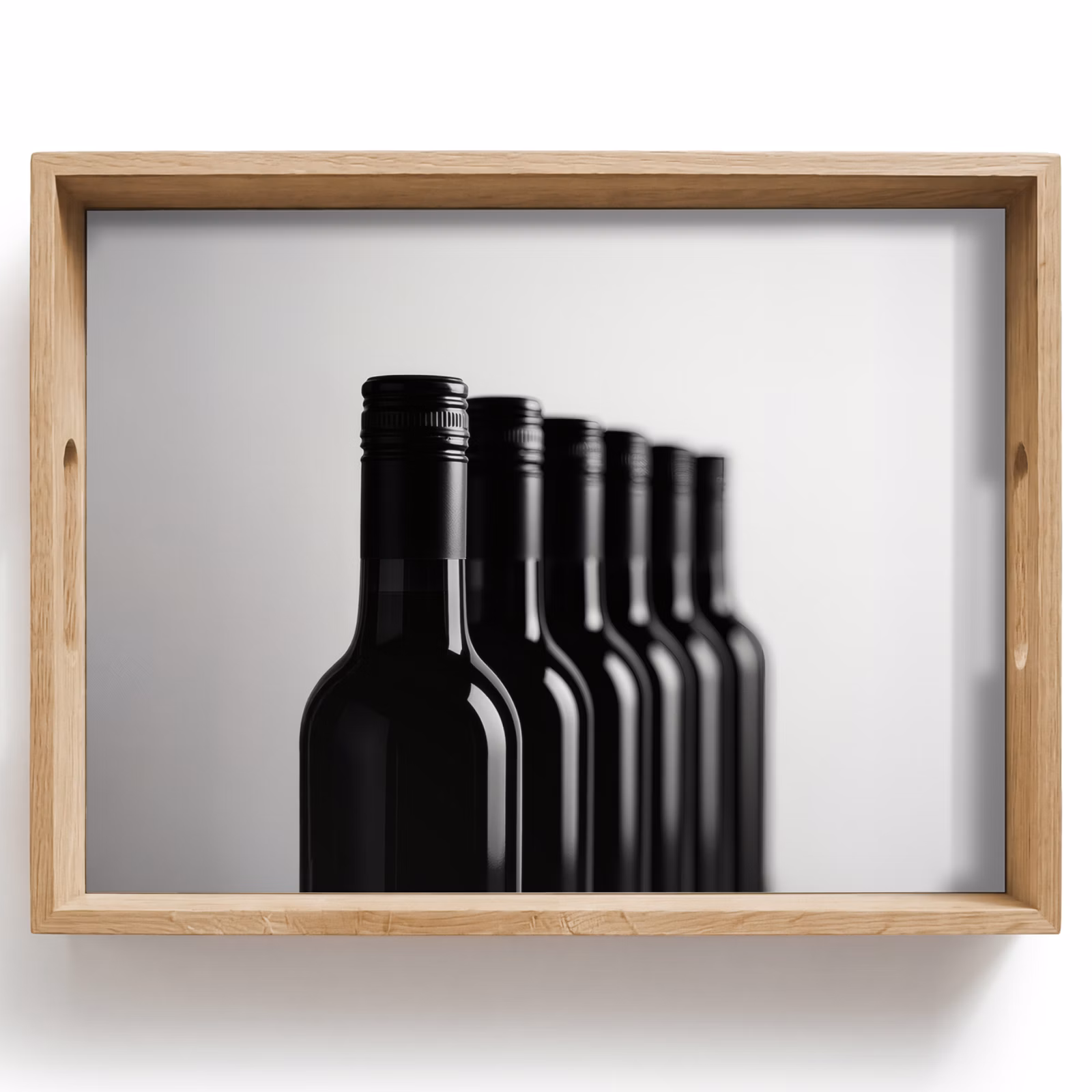 Plateau - Bouteilles de vin - Noir - Minimaliste — 1