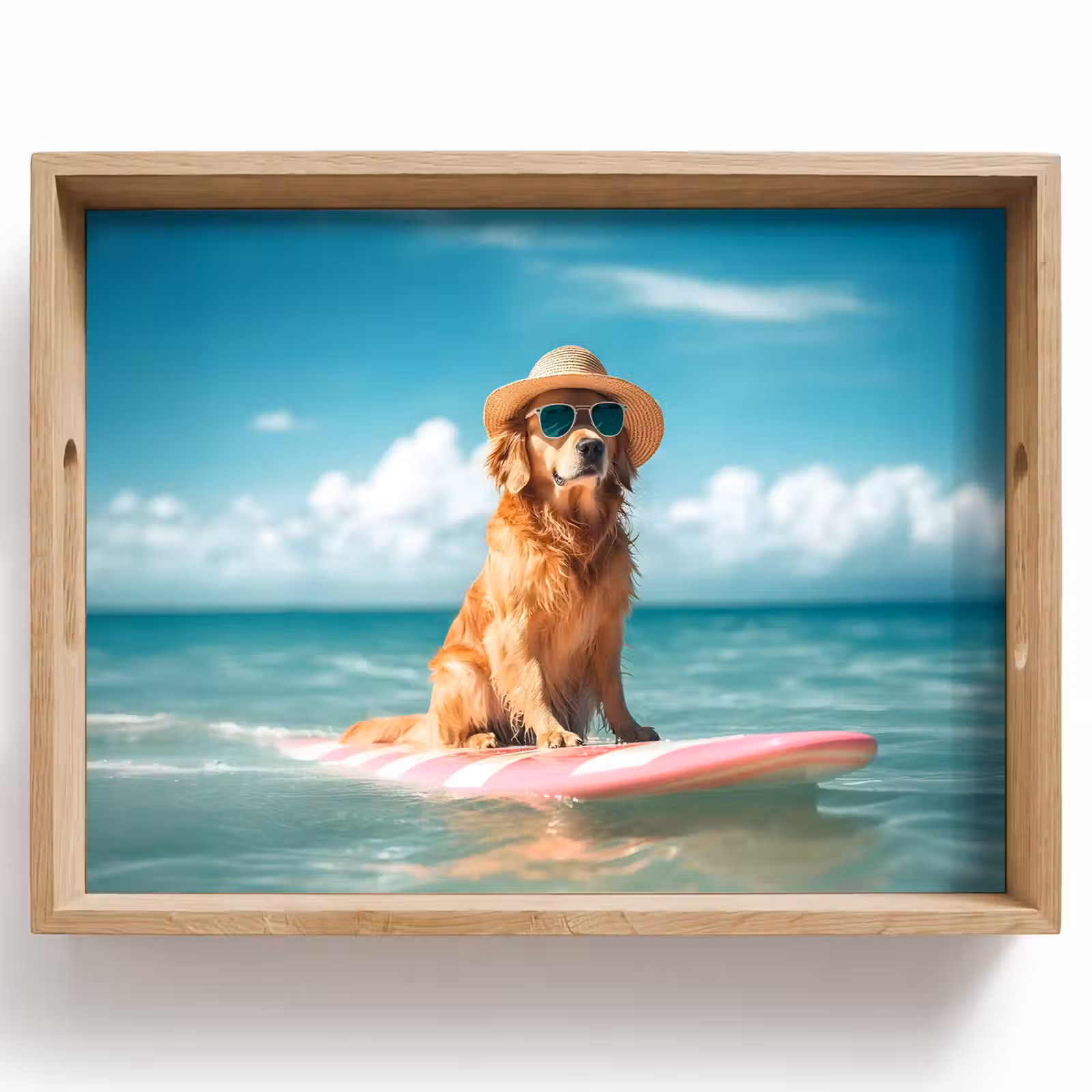 Plateau - Eau de mer - Chien - Golden retriever - Lunettes de soleil — 1