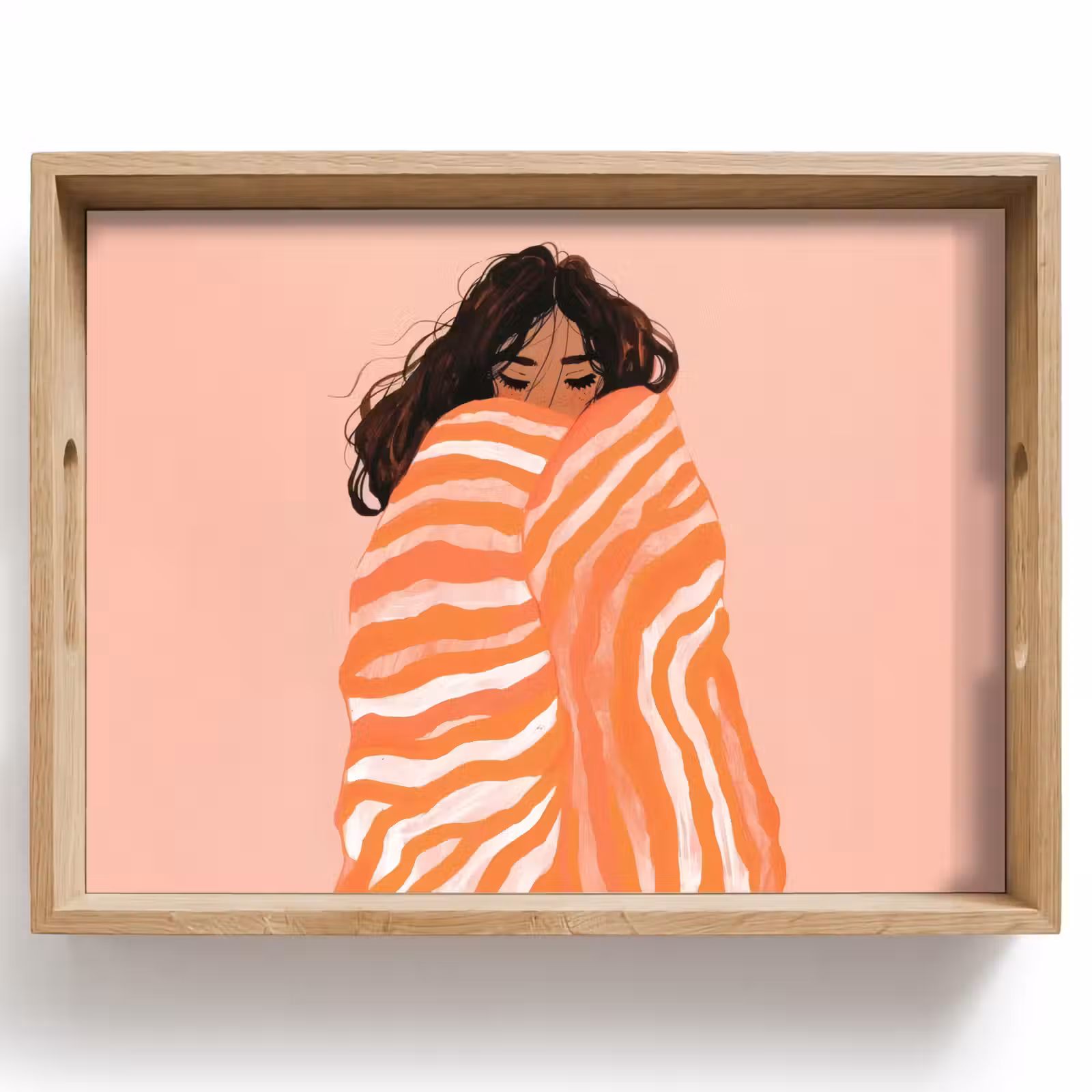 Plateau - Fille - Couverture - Rayée - Orange — 1