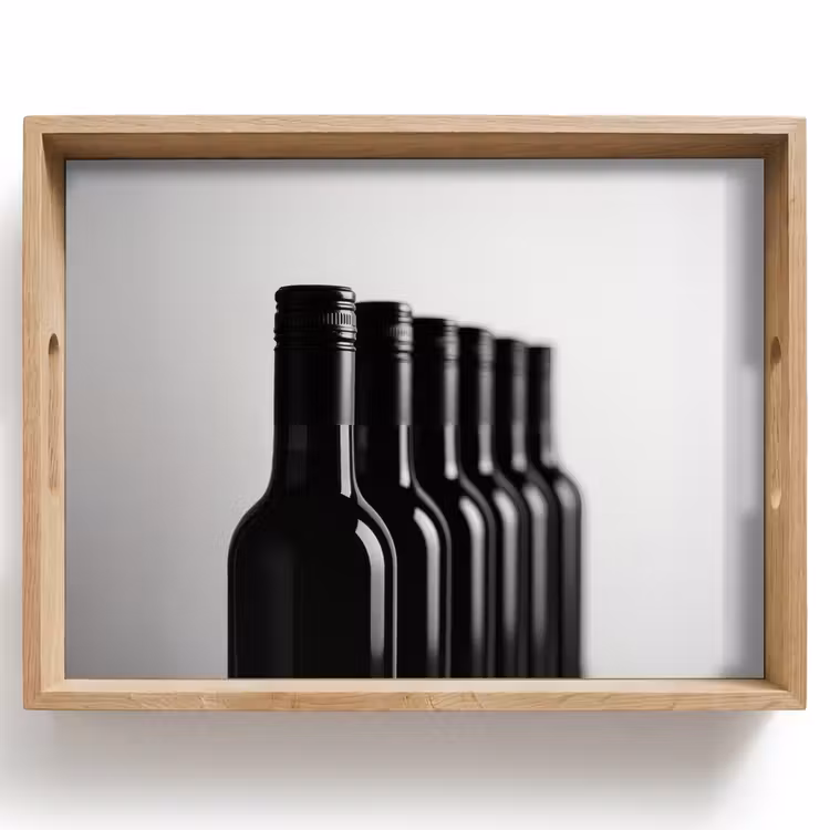 Plateau - Bouteilles de vin - Noir - Minimaliste — 1