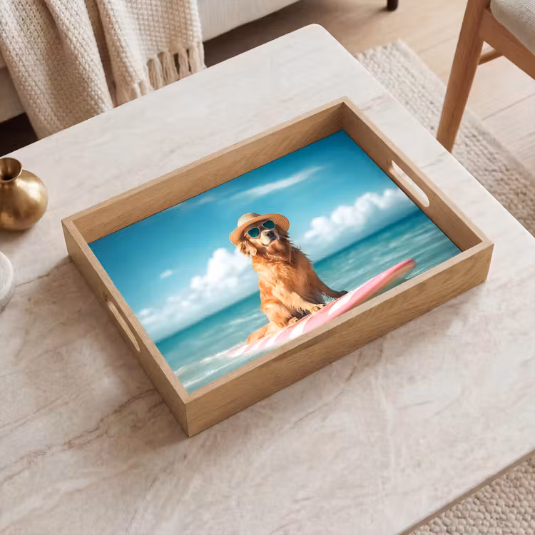 Plateau - Eau de mer - Chien - Golden retriever - Lunettes de soleil — 2