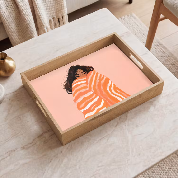 Plateau - Fille - Couverture - Rayée - Orange — 2