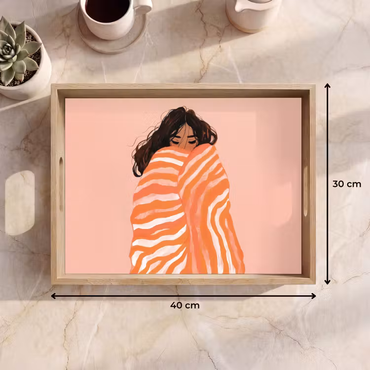 Plateau - Fille - Couverture - Rayée - Orange — 7