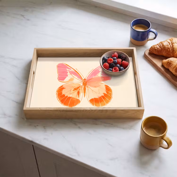 Plateau - Orange - Papillon - Minimaliste — 3