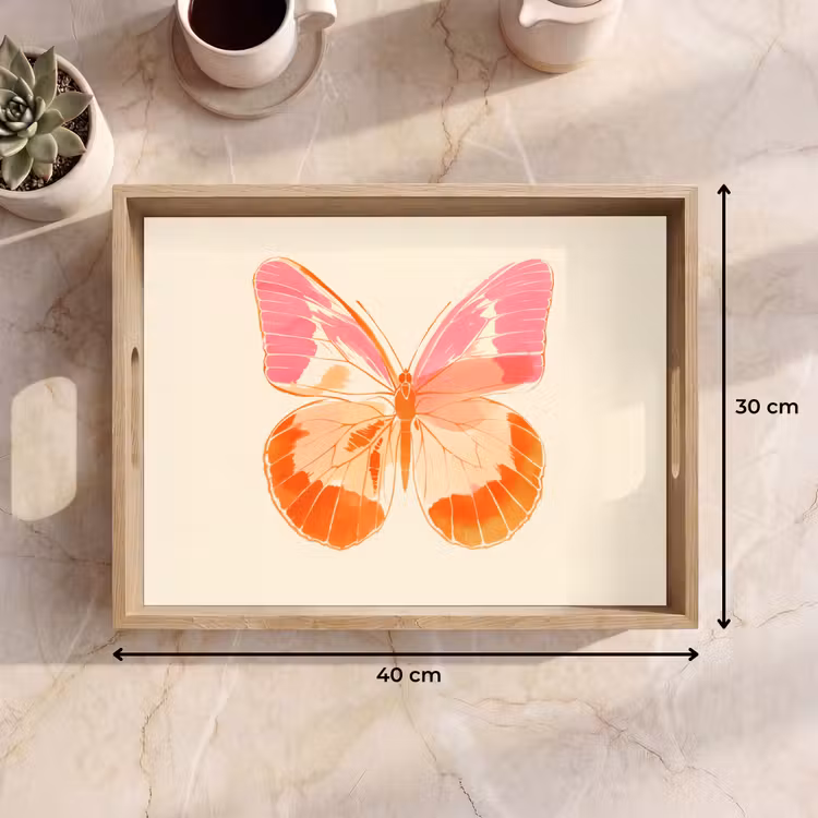 Plateau - Orange - Papillon - Minimaliste — 7