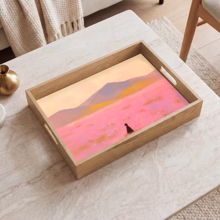 Plateau - Prairie fleurie - Collines - Silhouette - Rose — 2