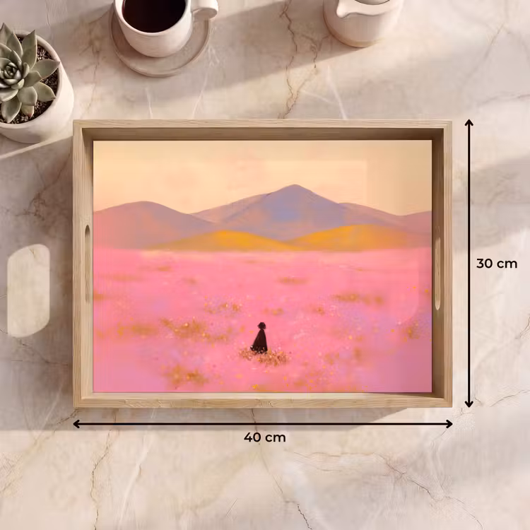 Plateau - Prairie fleurie - Collines - Silhouette - Rose — 7