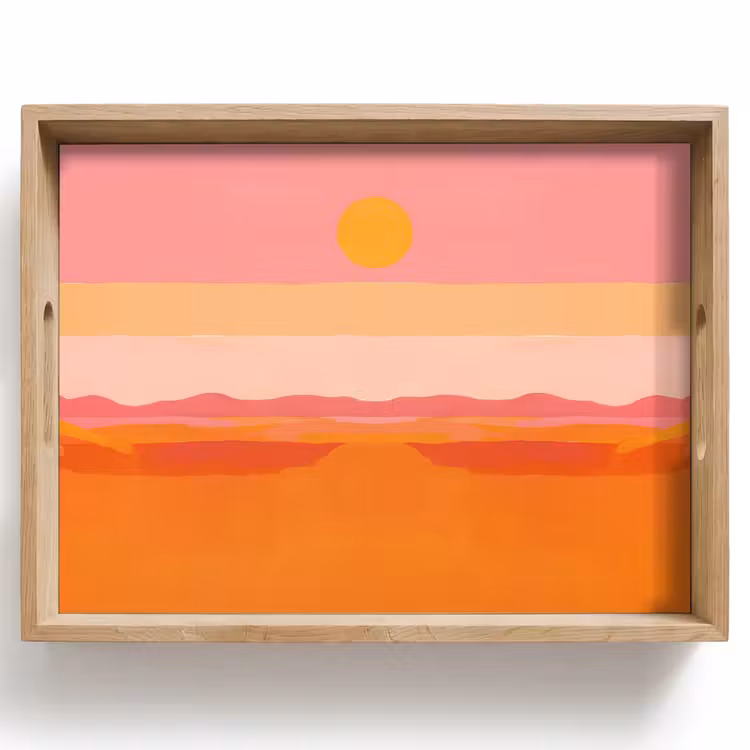 Plateau - Soleil - Abstrait - Paysage - Orange — 1