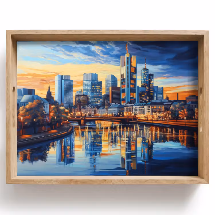 Plateau - Coucher de soleil Francfort - Ville - Skyline - Eau — 1