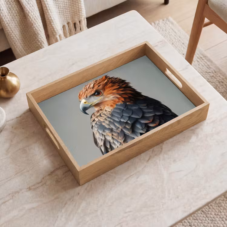 Plateau - Oiseau - Réaliste - Plumes - Marron — 2