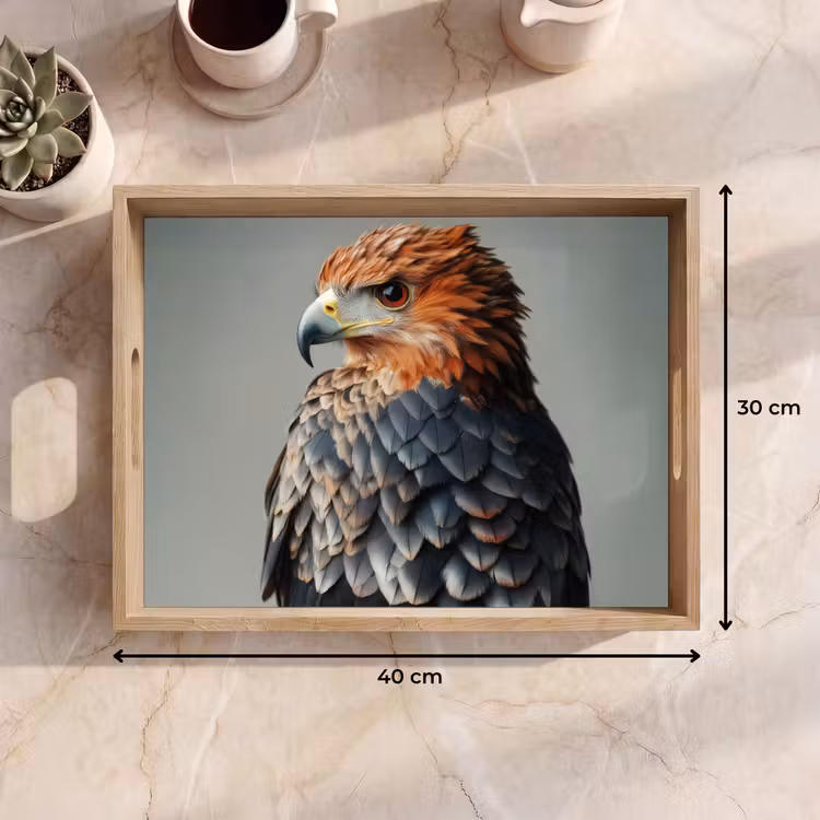Plateau - Oiseau - Réaliste - Plumes - Marron — 7