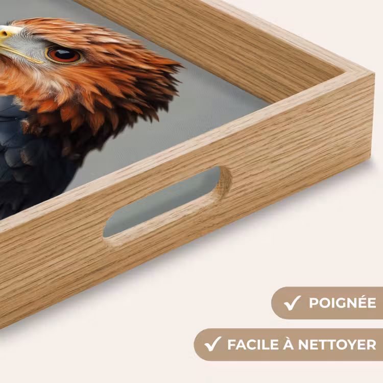 Plateau - Oiseau - Réaliste - Plumes - Marron — 8