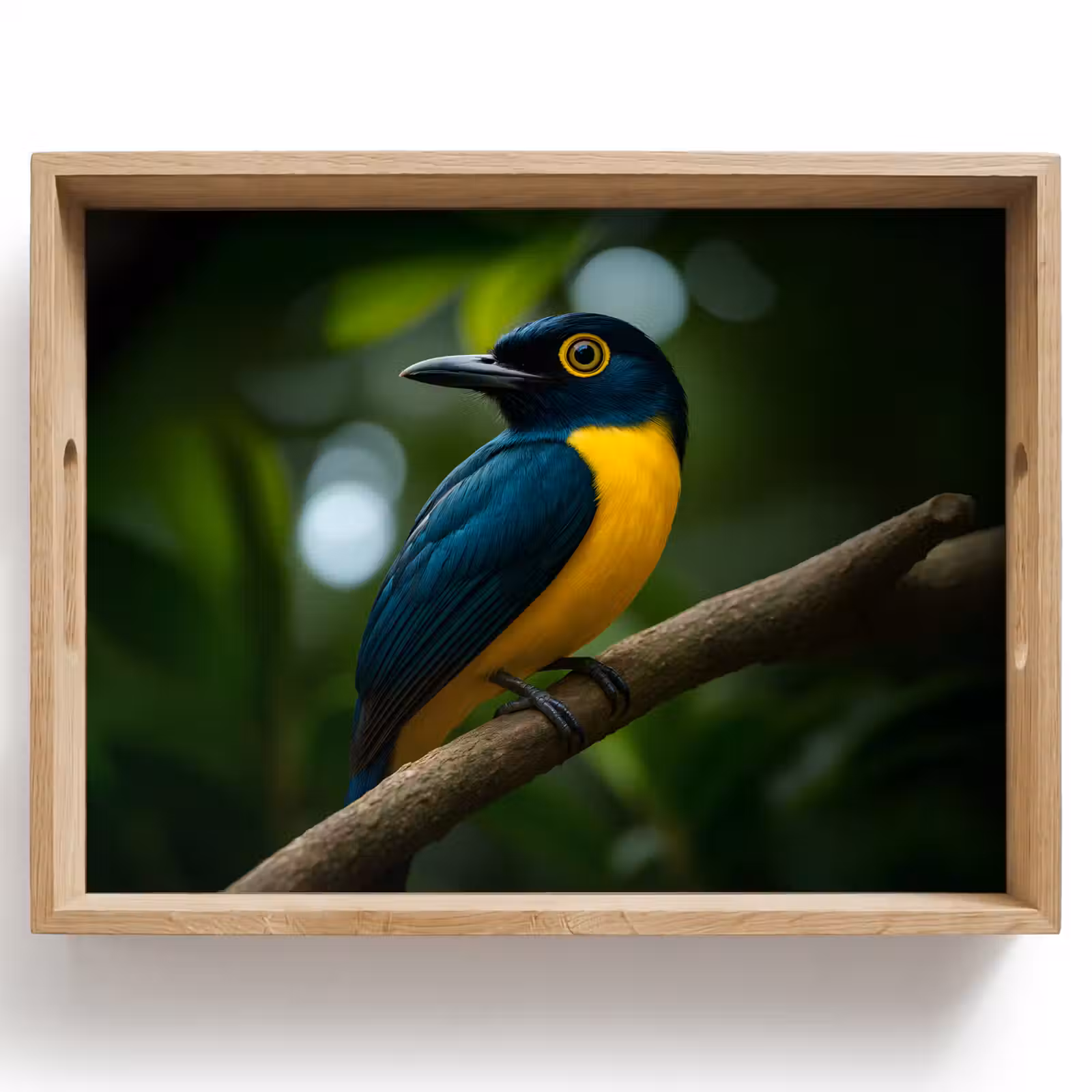 Plateau - Oiseau - Branche - Jaune - Feuilles — 1