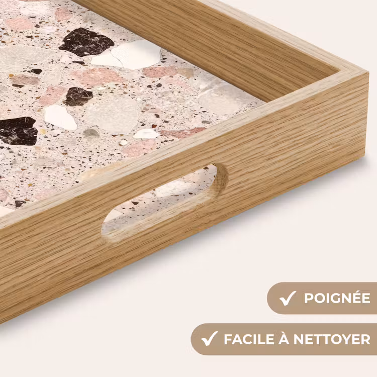 Plateau - Léger - Rose - Terrazzo - Pierres — 8