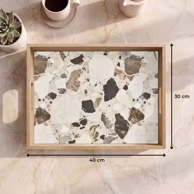 Plateau - Neutre - Pierres - Décoration - Terrazzo — 7