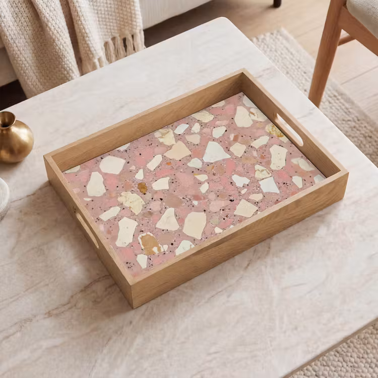 Plateau - Rose - Décoration - Pierres - Terrazzo — 2