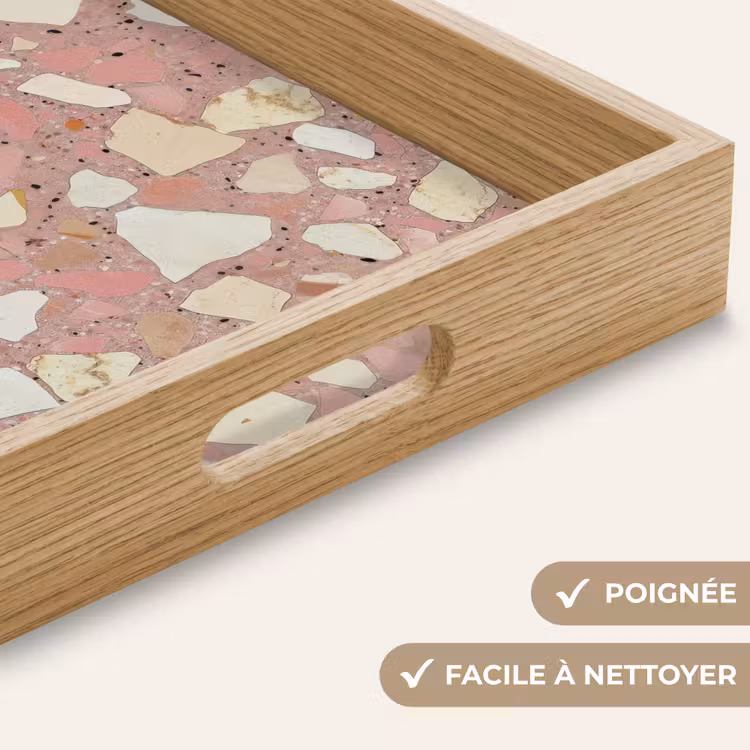 Plateau - Rose - Décoration - Pierres - Terrazzo — 8