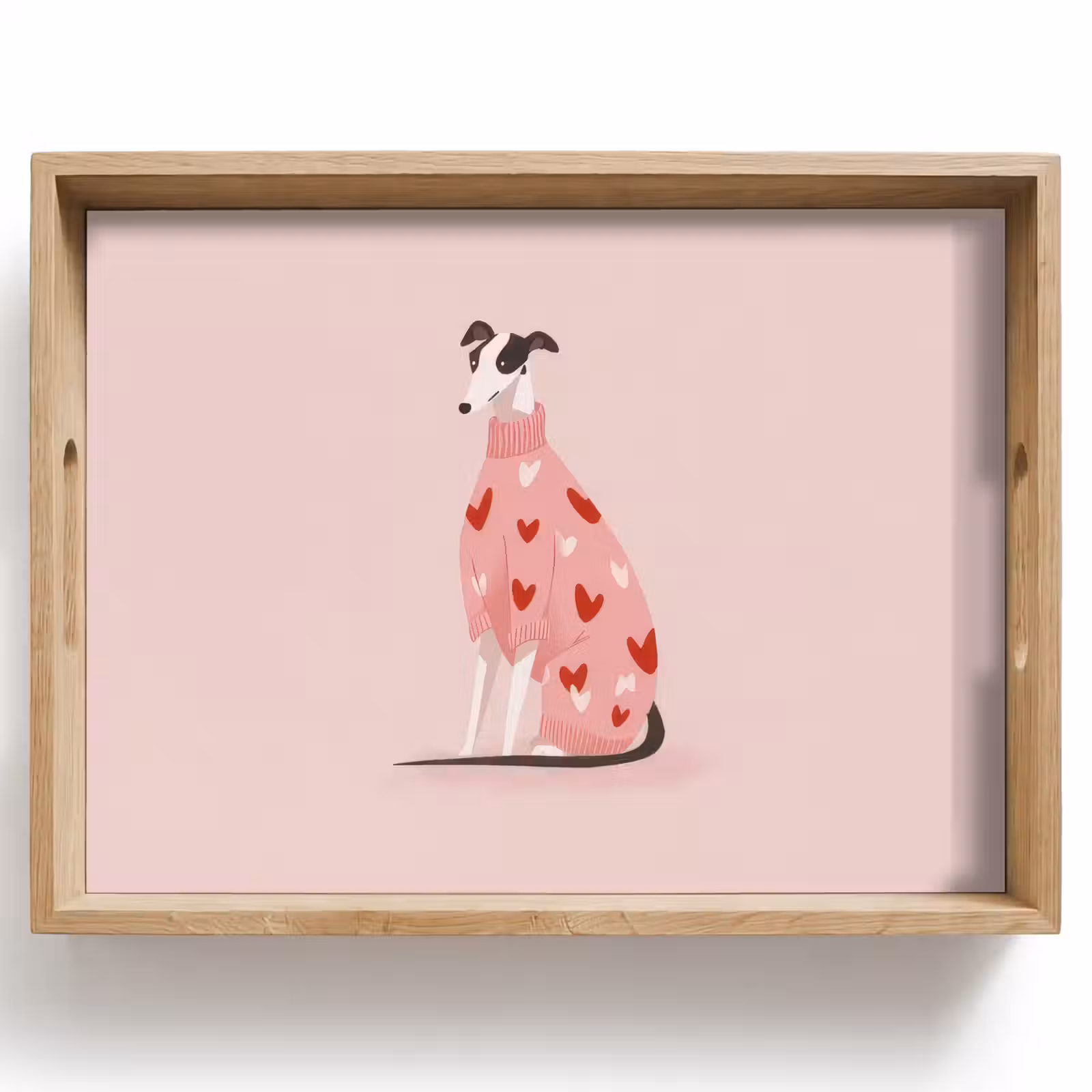 Plateau - Chien - Coeurs - Rose — 1