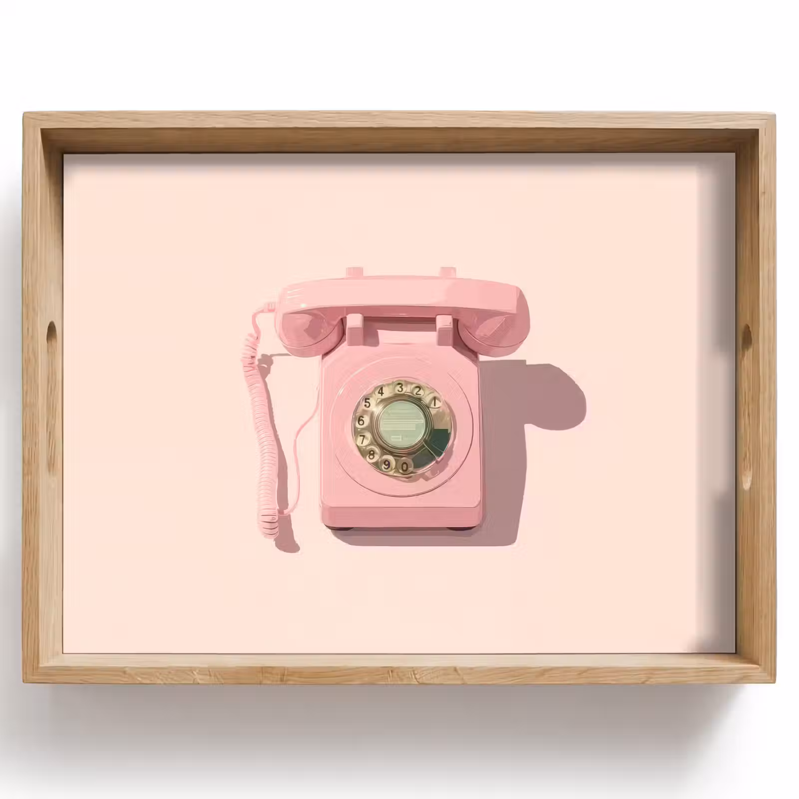 Plateau - Téléphone rotatif - Rétro - Rose — 1
