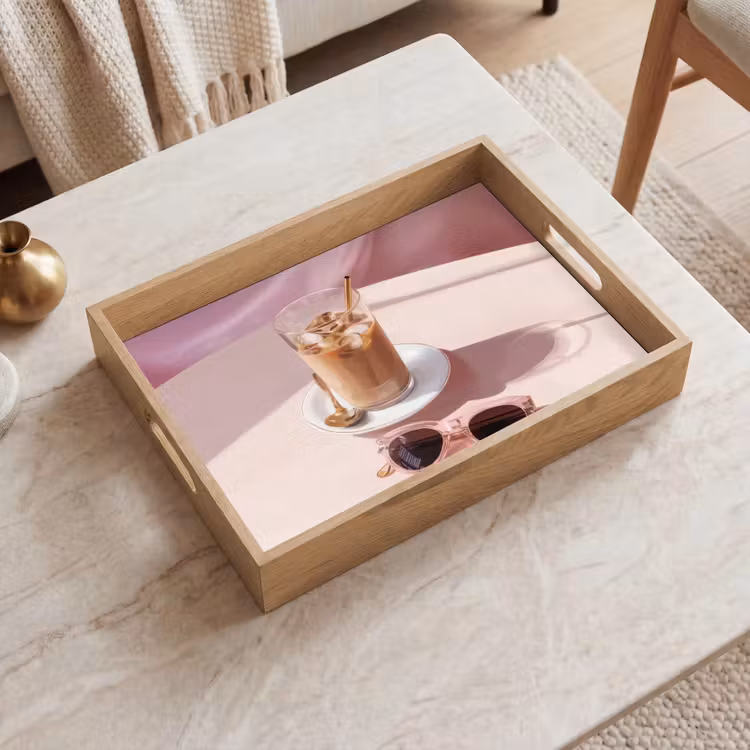 Plateau - Café glacé - Lunettes de soleil - Or — 2