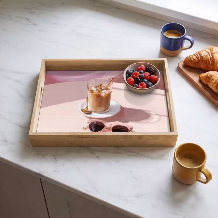 Plateau - Café glacé - Lunettes de soleil - Or — 3