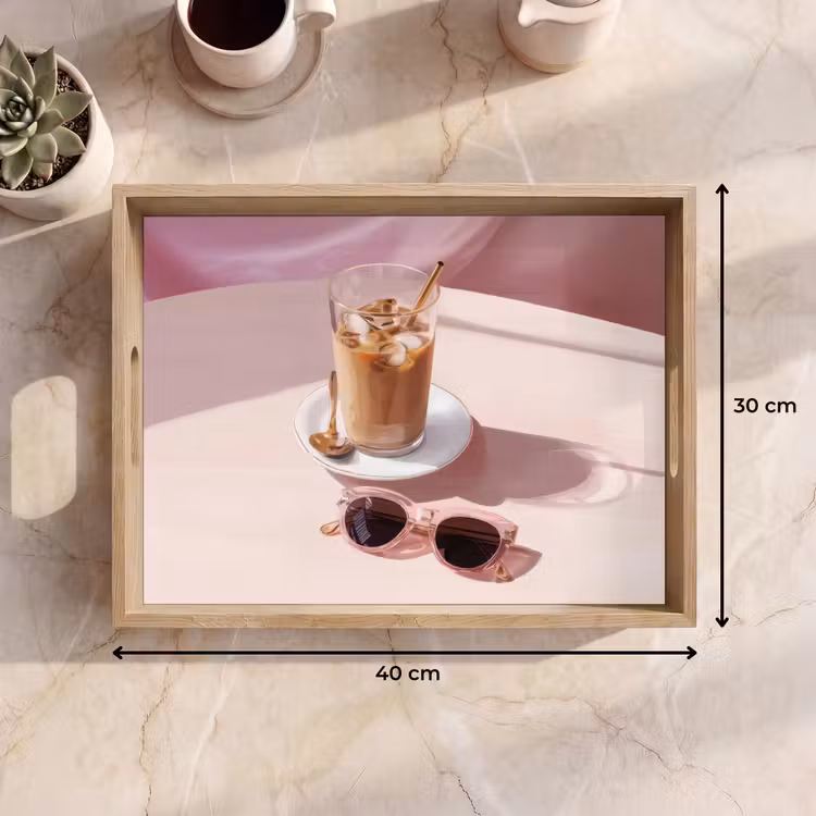 Plateau - Café glacé - Lunettes de soleil - Or — 7