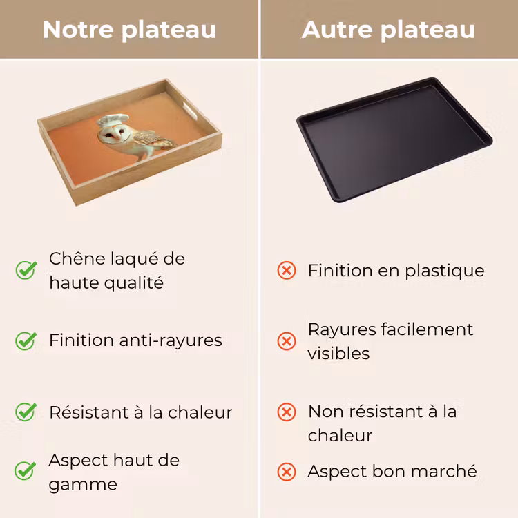 Plateau - Chouette effraie - Toque - Orange - Oiseau — 9