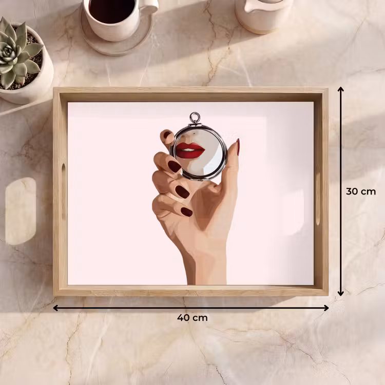 Plateau - Miroir - Lèvres rouges — 7