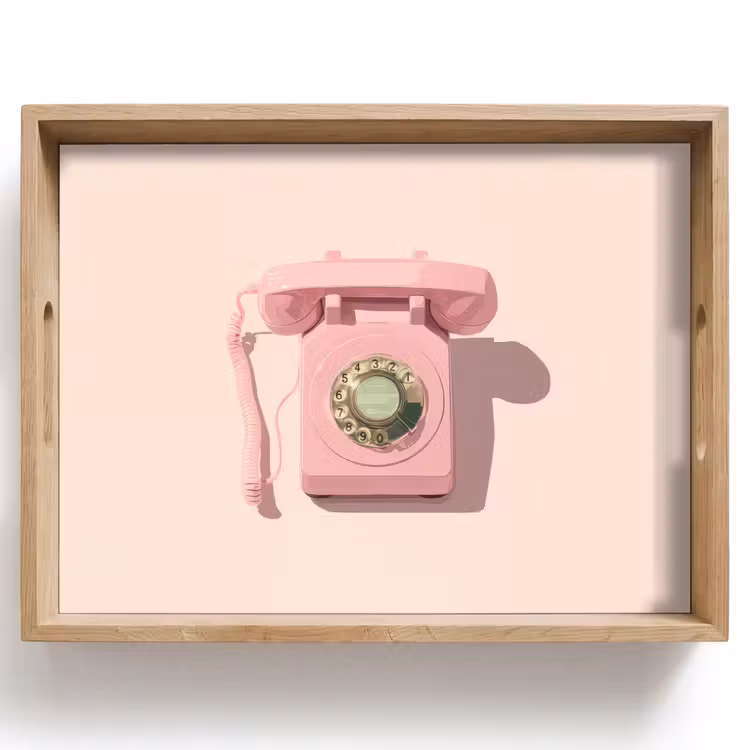 Plateau - Téléphone rotatif - Rétro - Rose — 1