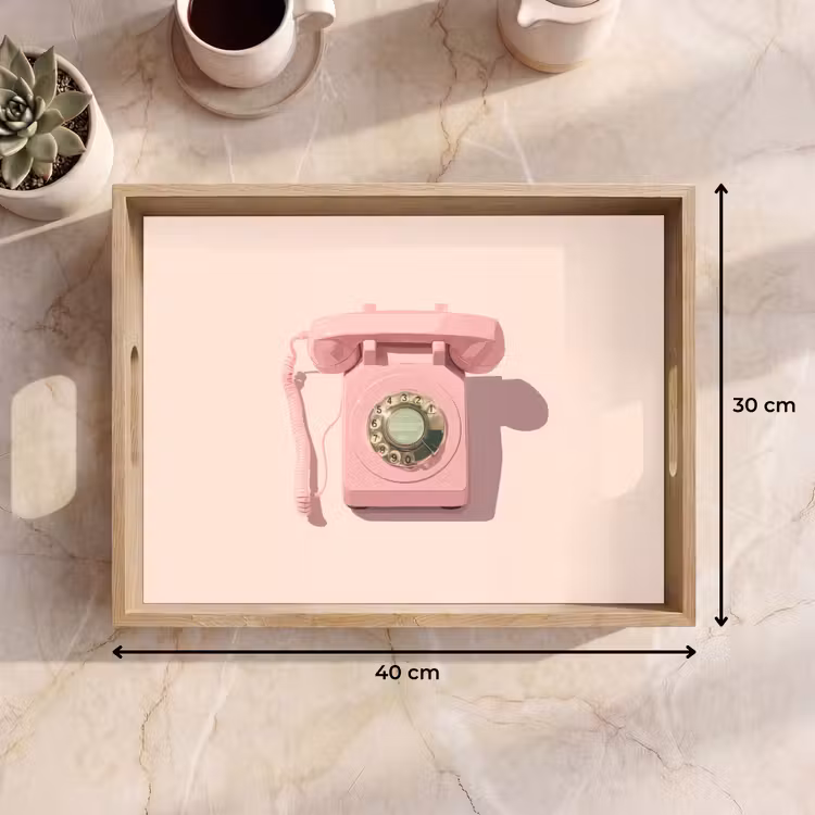 Plateau - Téléphone rotatif - Rétro - Rose — 7
